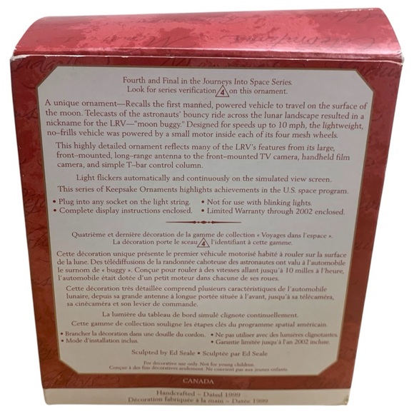 VTG Hallmark Space Lunar Rover Vehicle Light-Up Christmas Ornament Collectible - Picture 3 of 10